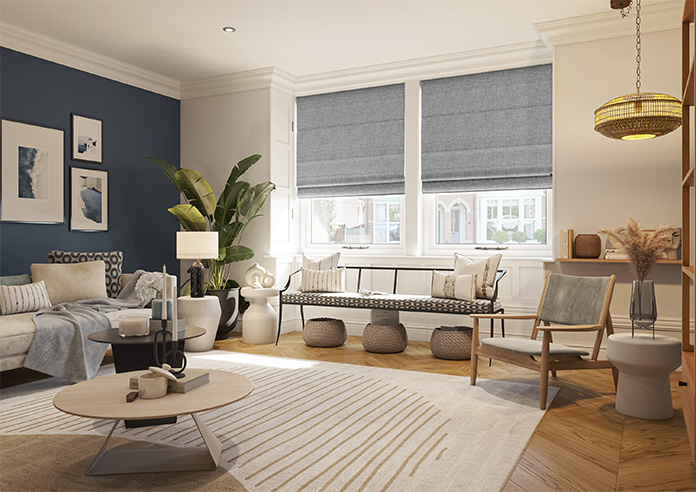 Melrose (Blackout), Wool Grey - Twist&Fit Roman Blind - Image 6